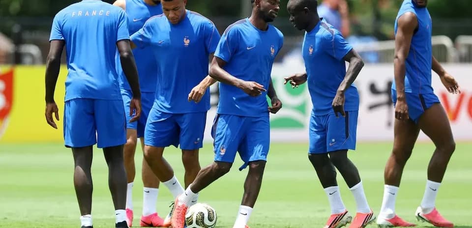 France players training before World Cup match