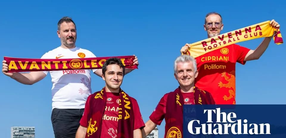 Fans displaying scarves for Ravenna Football Club