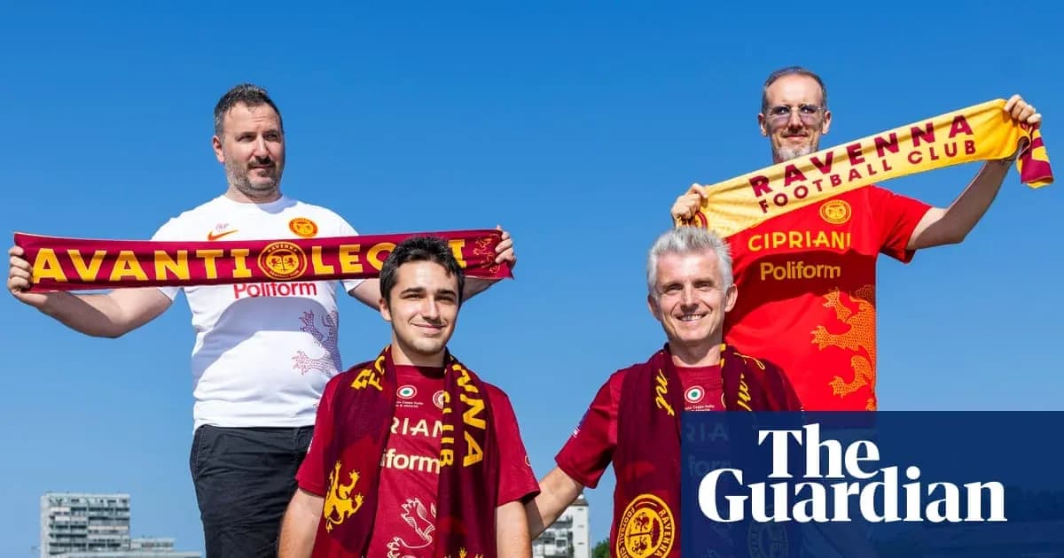 Fans displaying scarves for Ravenna Football Club