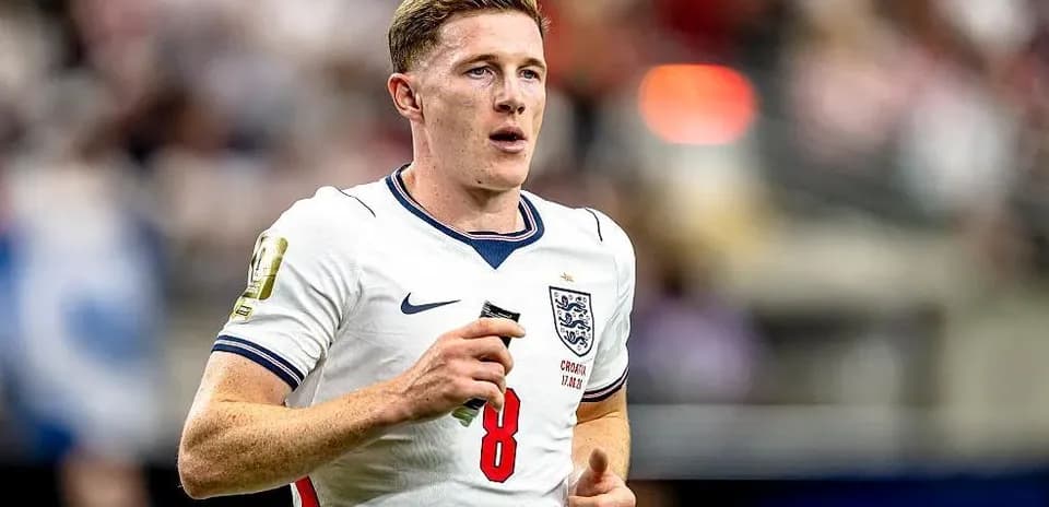 Player wearing England kit during a match
