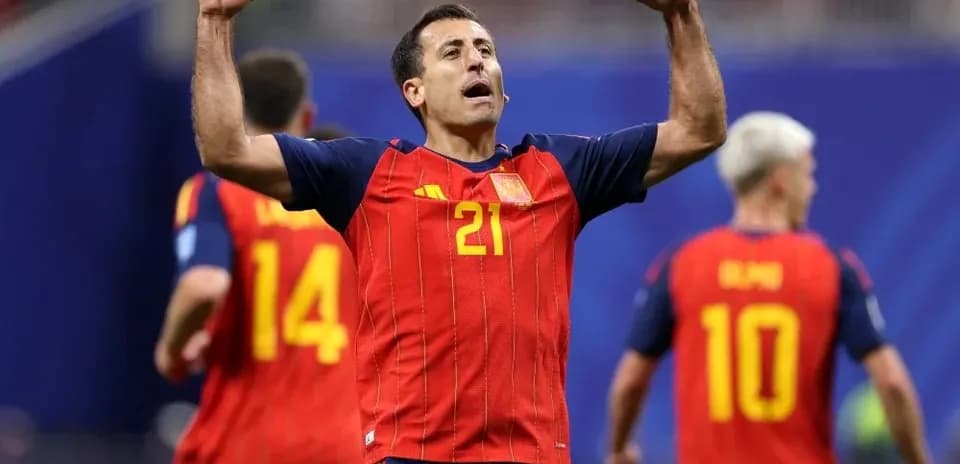 Player celebrating during a match for Spain