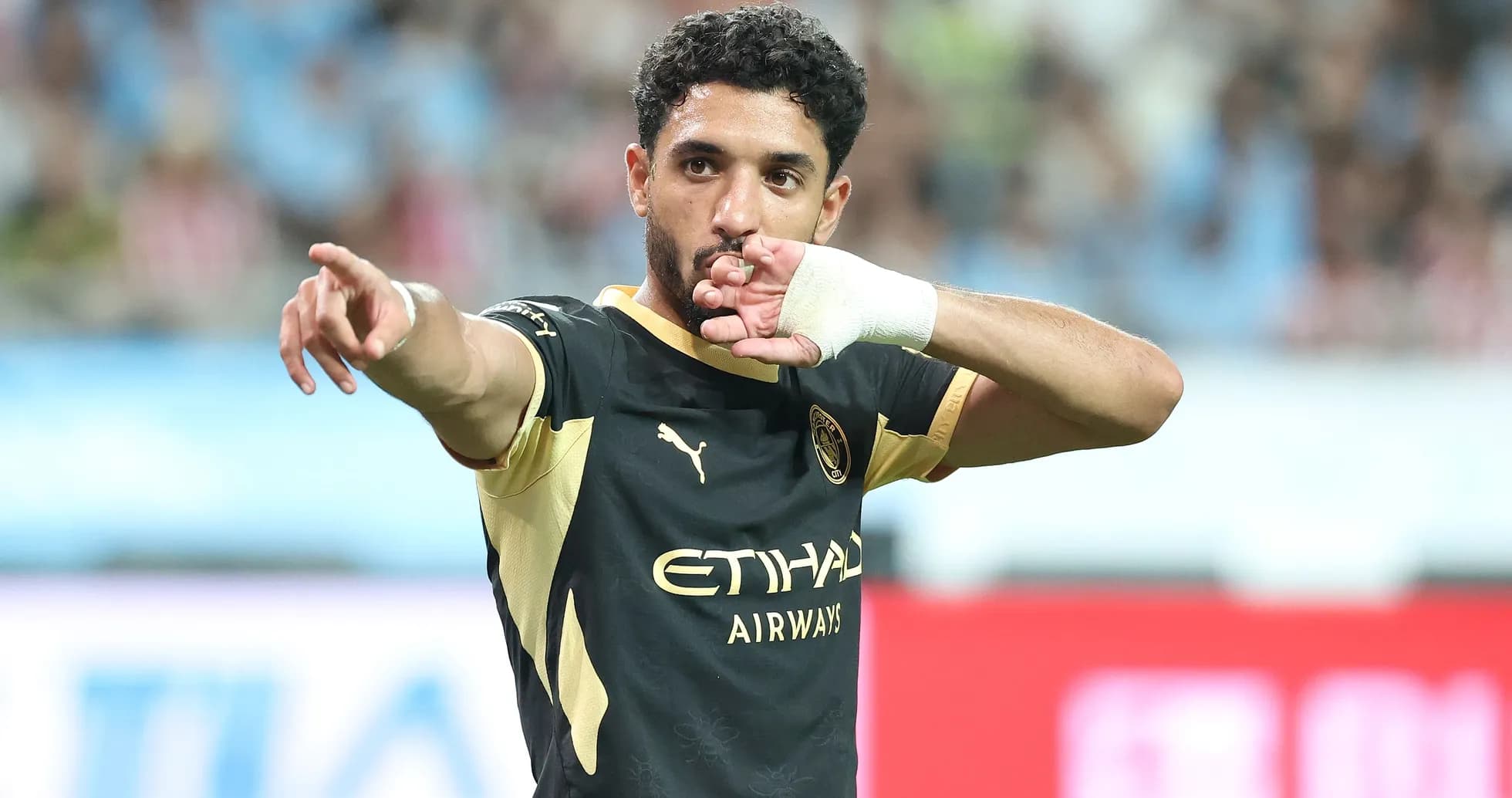 Player celebrating a goal during a match