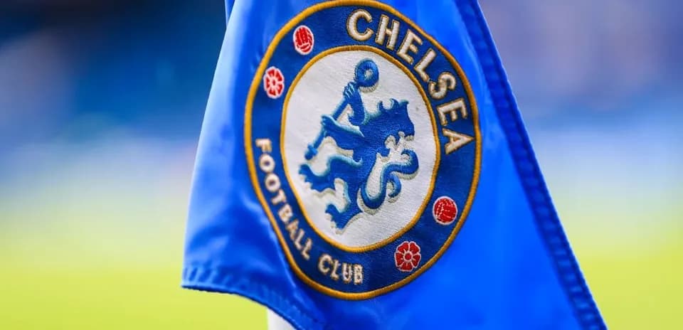 Chelsea Football Club corner flag with club logo