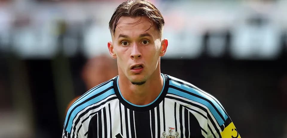 Newcastle United player during a match action