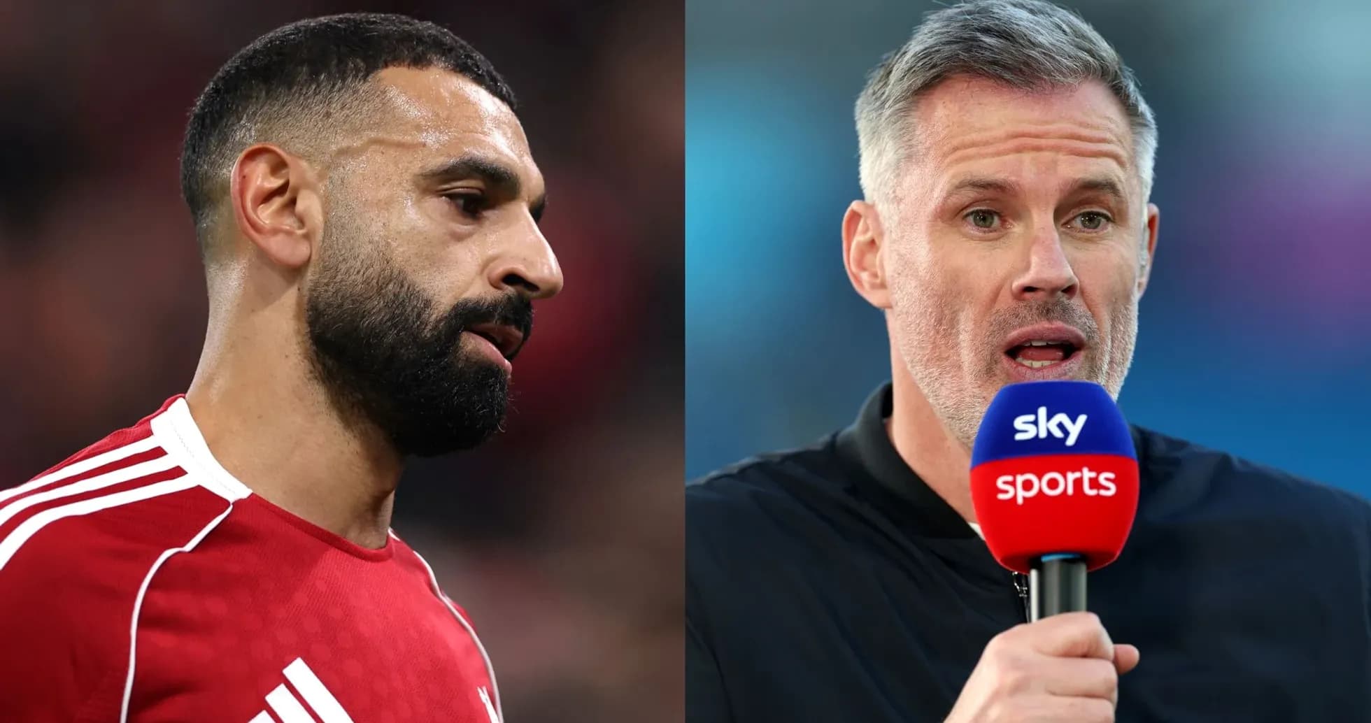 Mohamed Salah and Jamie Carragher during broadcast segment