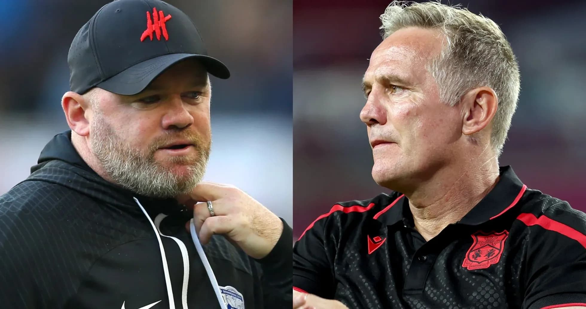 Wayne Rooney and another coach during match preparation