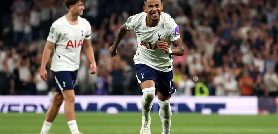 Tottenham players celebrating after scoring a goal