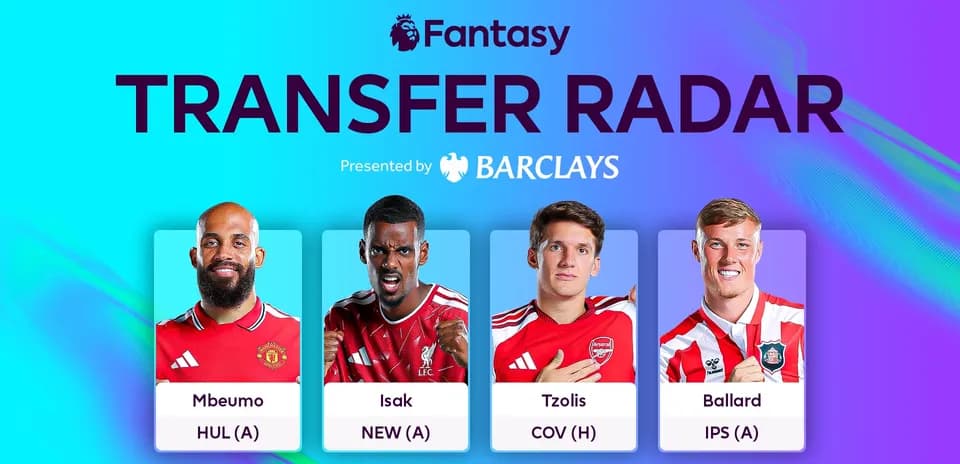Fantasy football transfer radar featuring four players