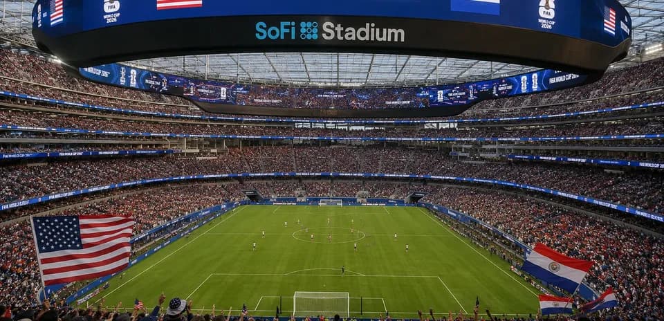 Fans cheering during USA vs Paraguay match