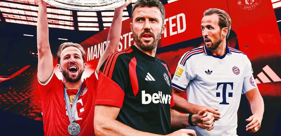 Three football players in team jerseys with trophies