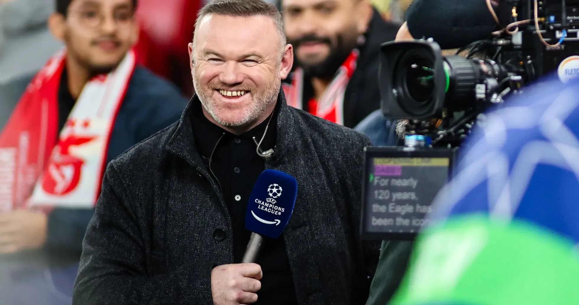 Former player presenting during UEFA Champions League