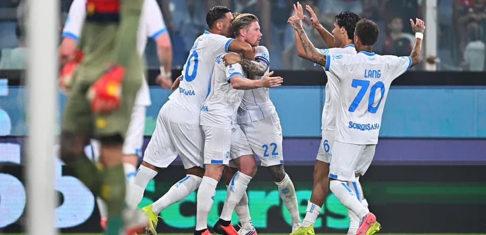 Napoli players celebrating a goal during match
