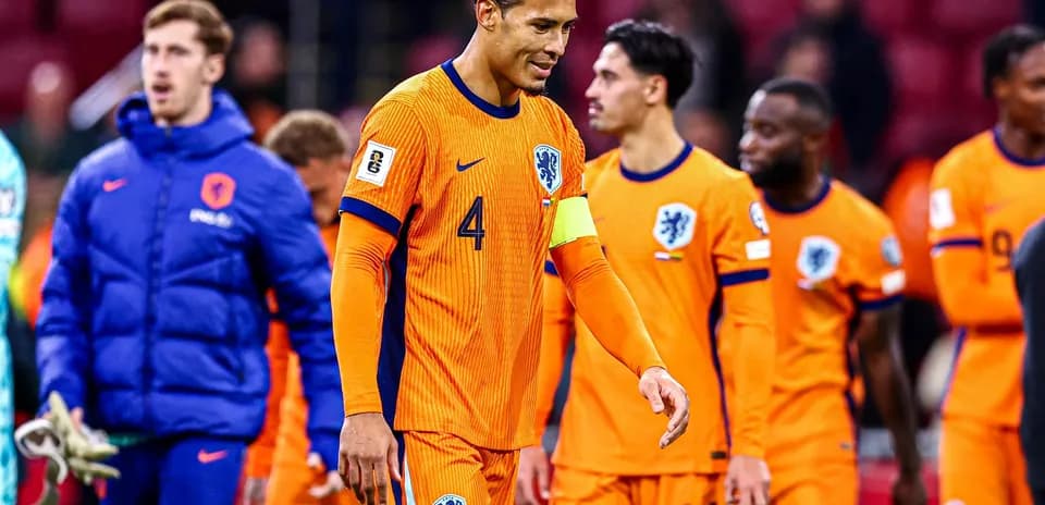 Netherlands players walking off the pitch after match