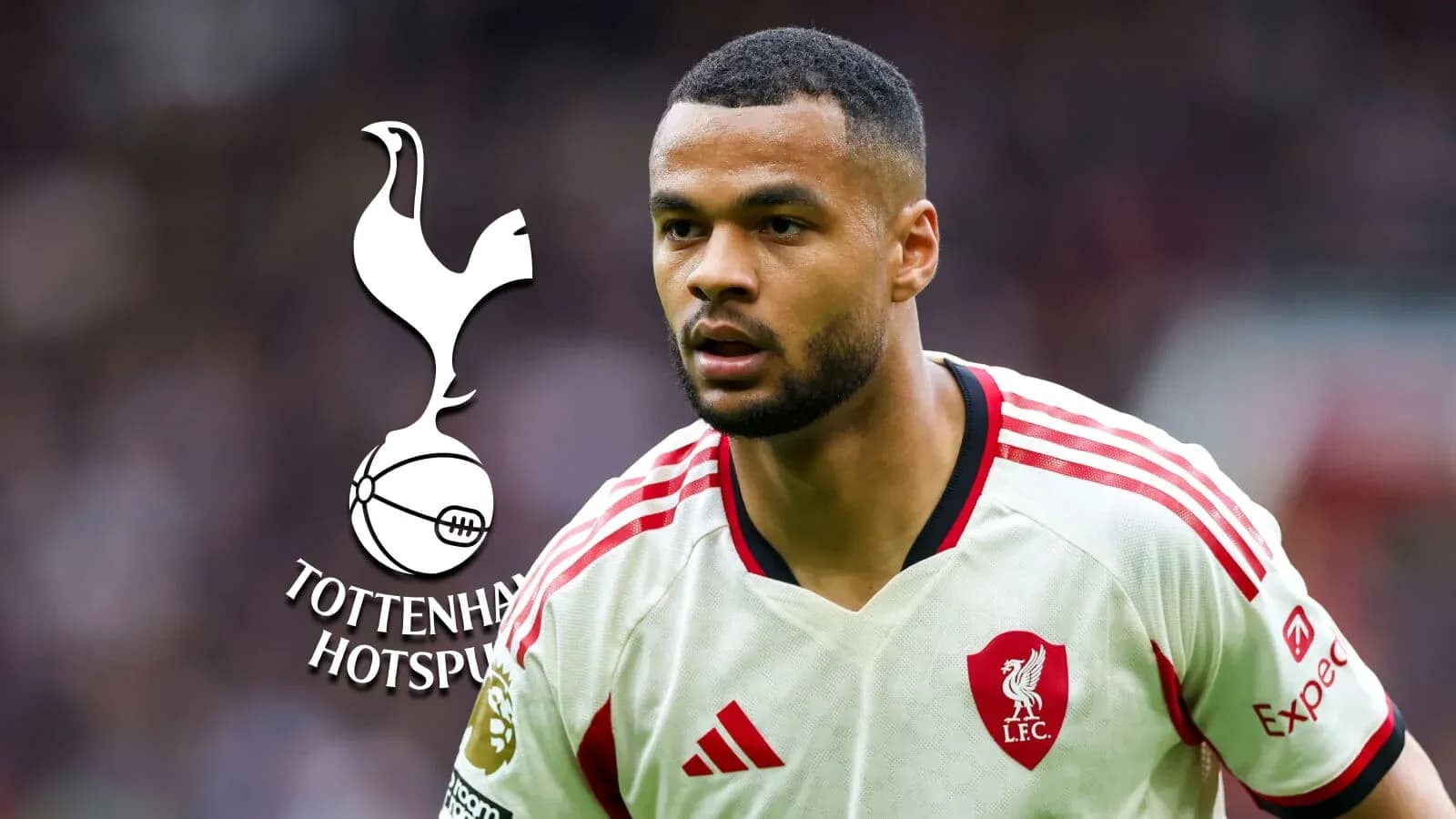 Player in Liverpool kit with Tottenham Hotspur logo