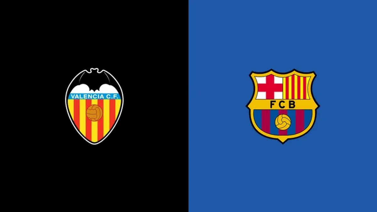 Logos of Valencia C.F. and FC Barcelona