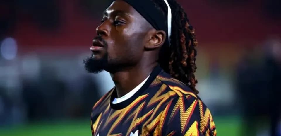 Player in warm-up jersey on the field