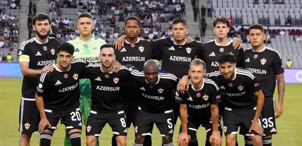Qarabag team photo before UEFA Europa League match