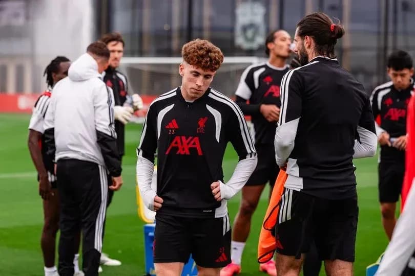 Liverpool players during training session at facility