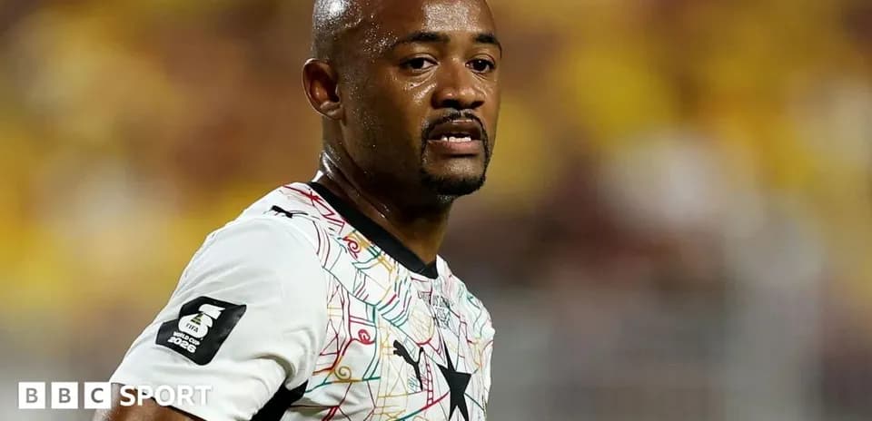 Ghanaian player during match with sweat on face