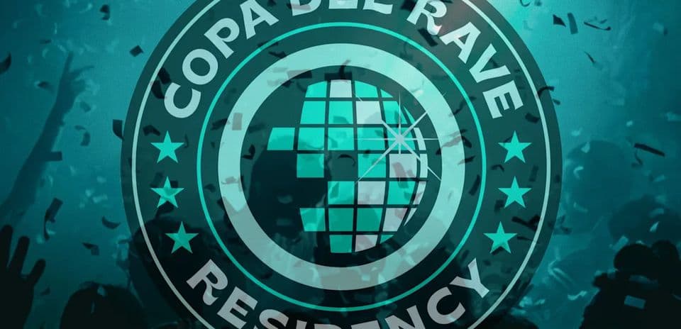 Copa del Rave Residency logo on a festive background