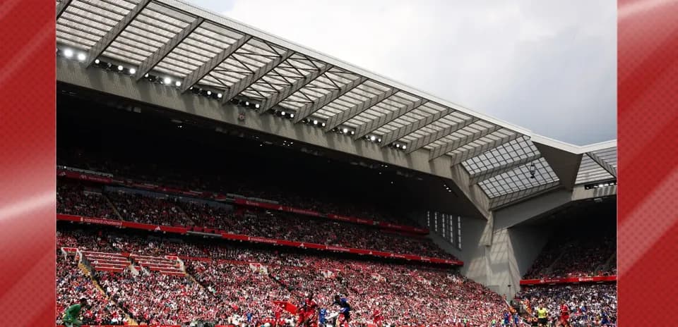 View of Anfield stadium filled with fans