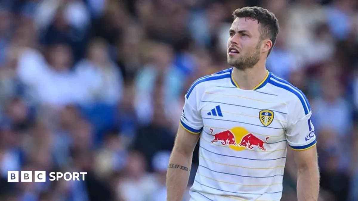 Leeds United player during a match at stadium
