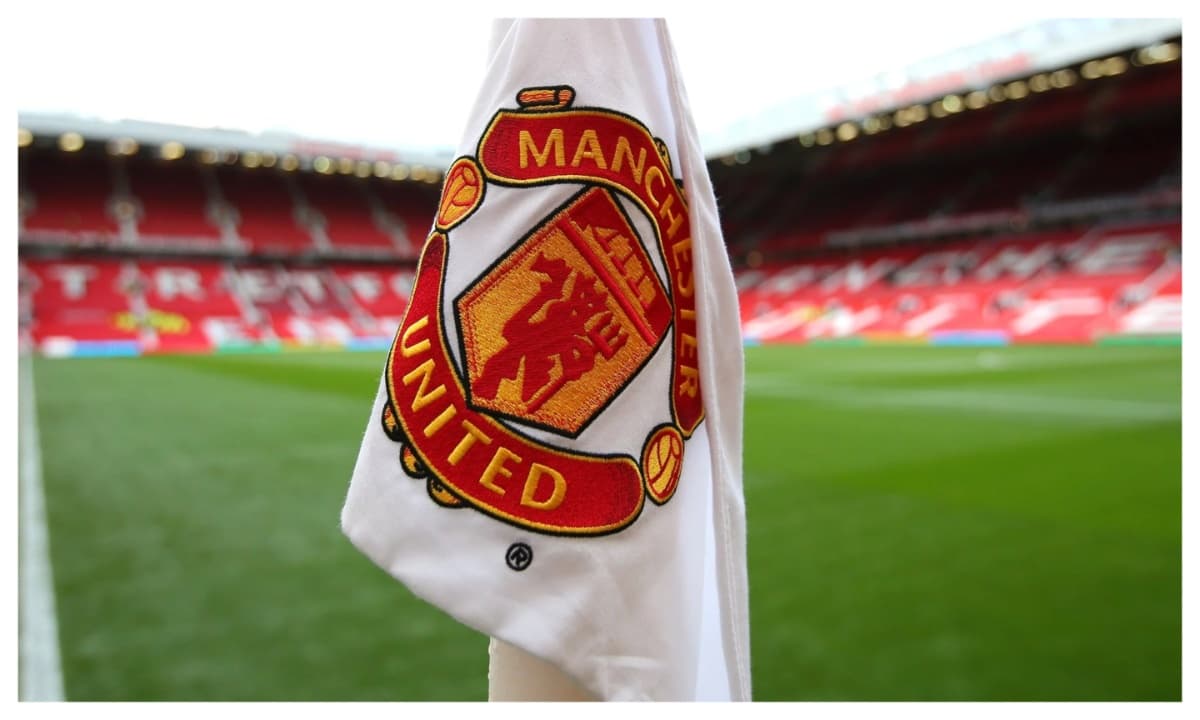 Manchester United corner flag at Old Trafford stadium