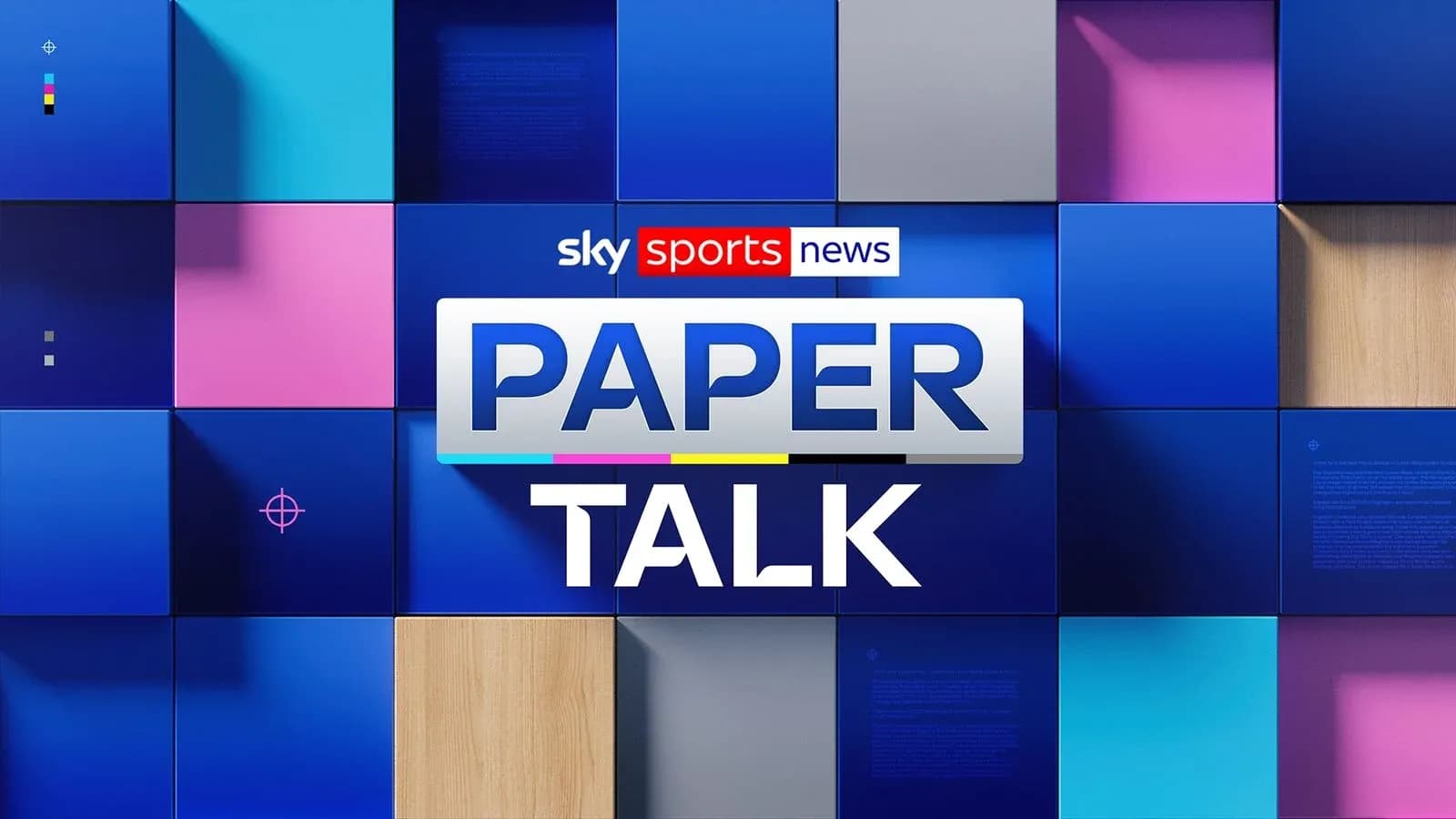 Sky Sports News Paper Talk graphic on colorful background
