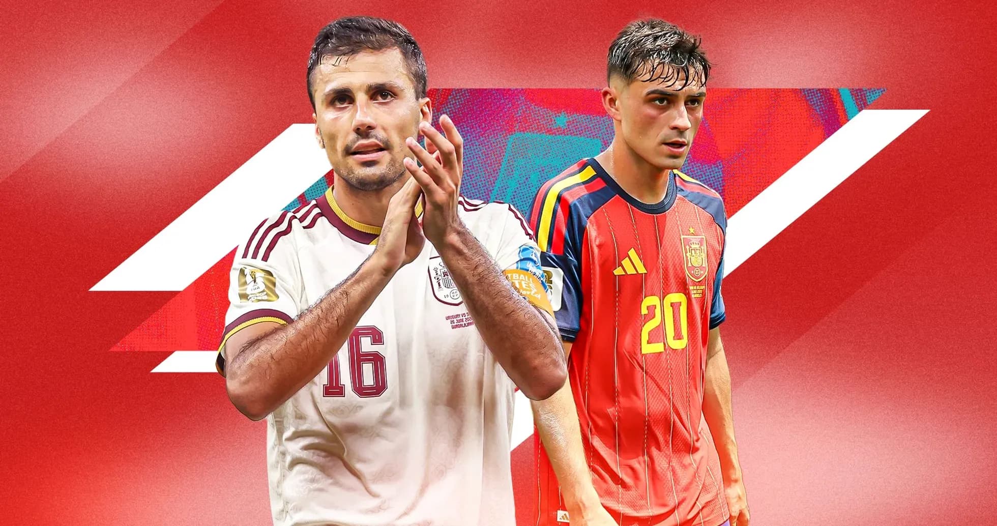Two soccer players from Mexico and Spain