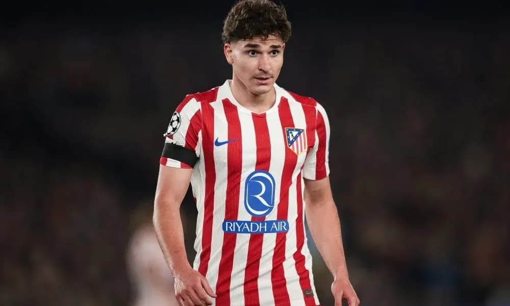 Player in Atletico Madrid kit during match