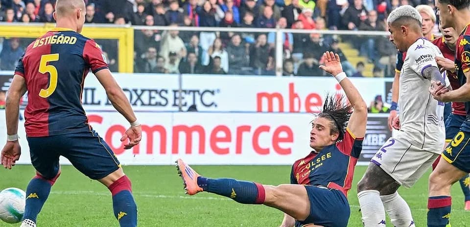 Genoa player falls during Fiorentina match