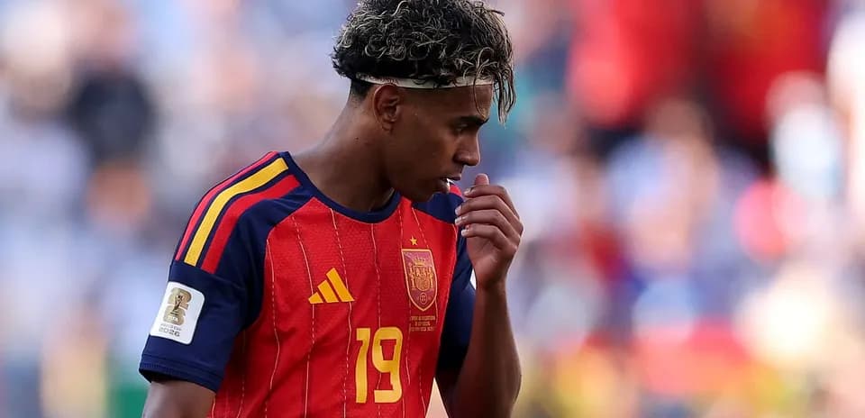 Player wearing Spain jersey during match