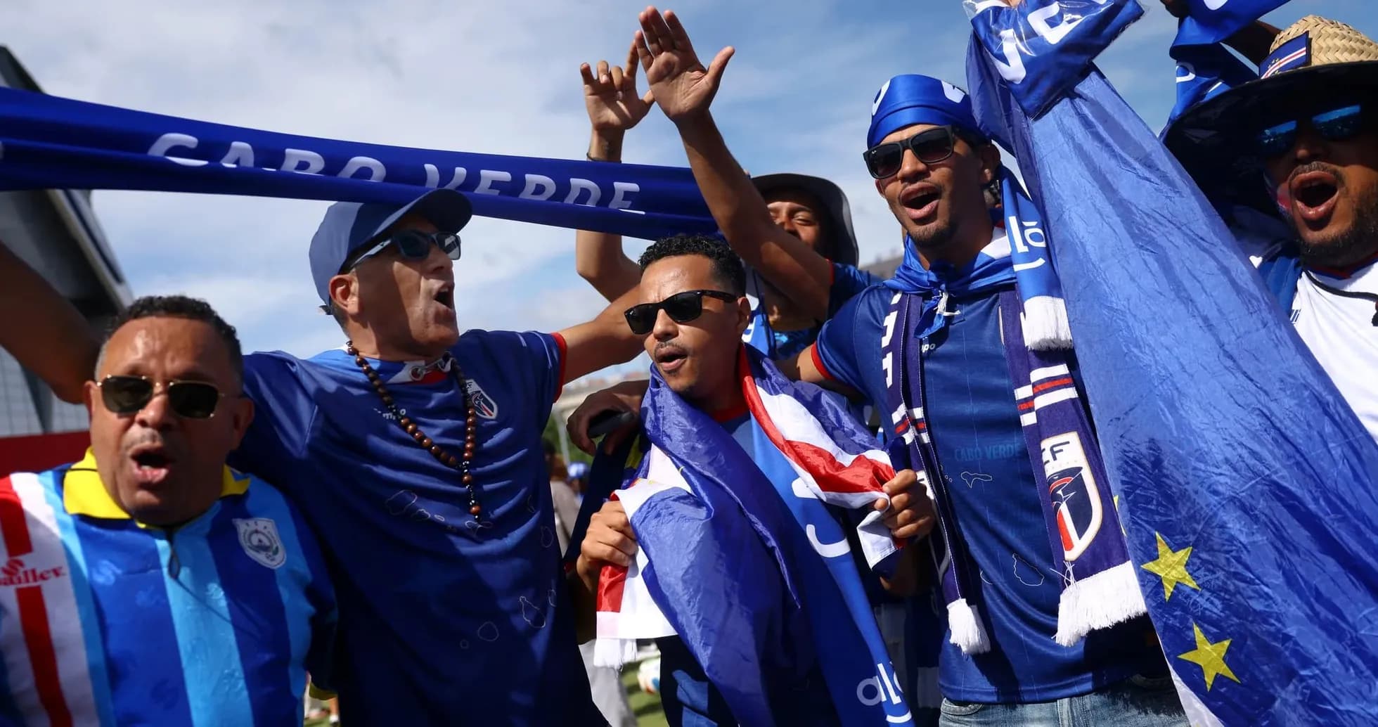 Fans celebrating for Cape Verde during match
