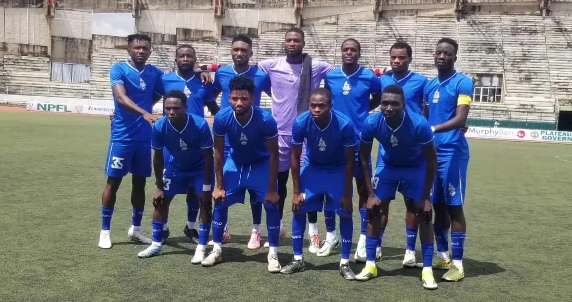 Rivers United team posing for a photo