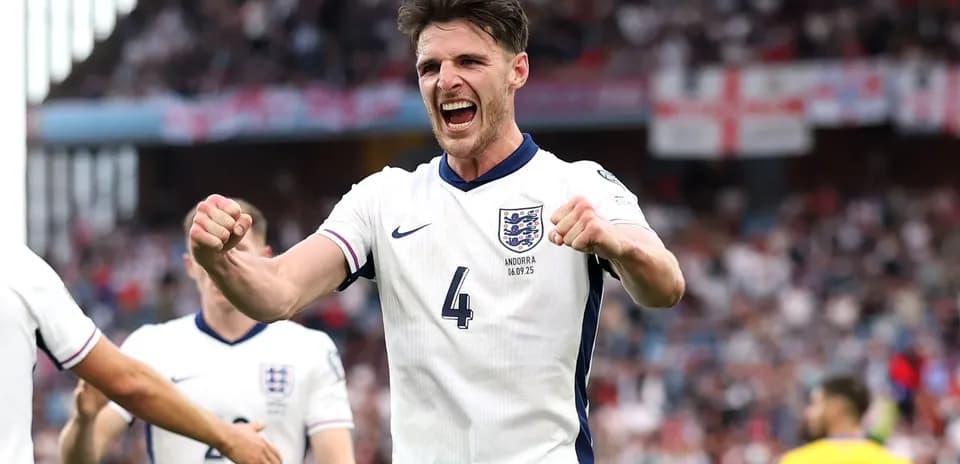 Player celebrating during England match at stadium