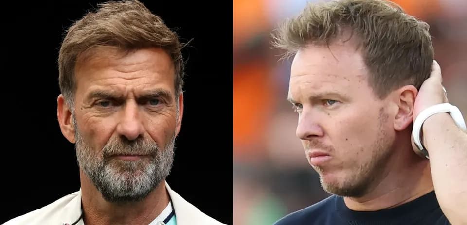 Two football managers facing each other