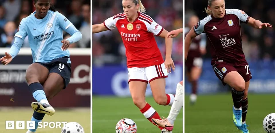 Three female football players from different teams in action