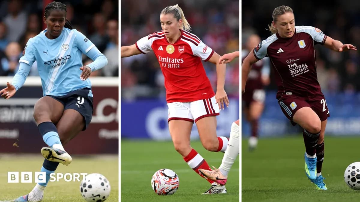 Three female football players from different teams in action