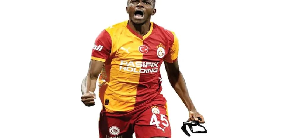 Player celebrating in Galatasaray jersey after scoring