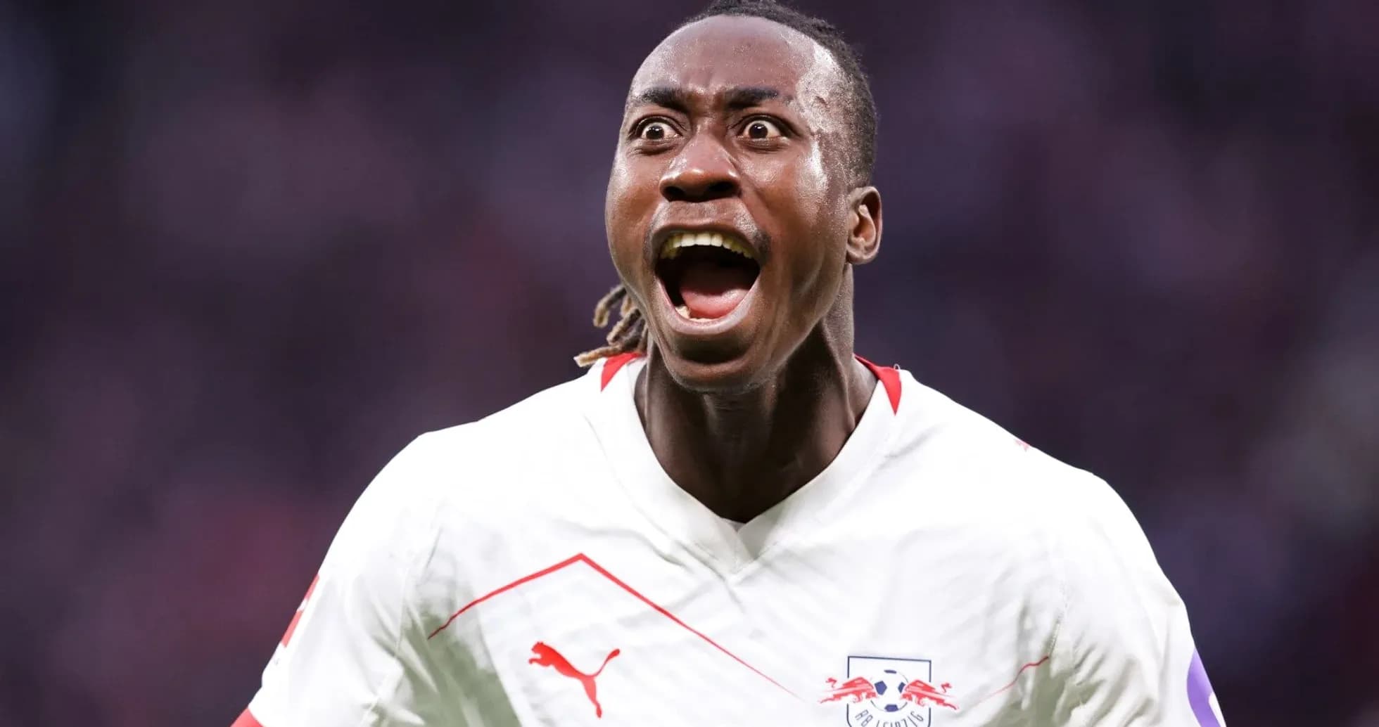 Player celebrating a goal with excitement