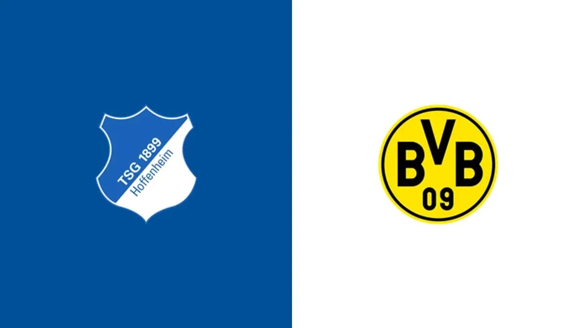 Logos of TSG Hoffenheim and Borussia Dortmund
