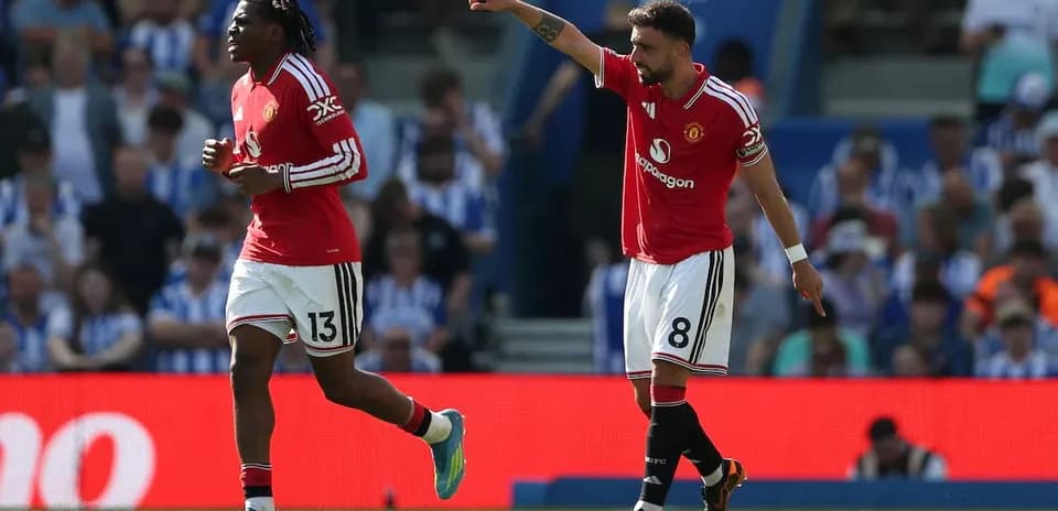 Manchester United players during Brighton match