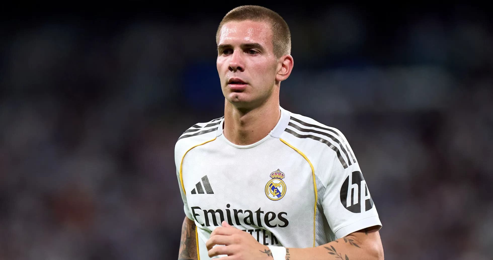 Player in Real Madrid jersey during match