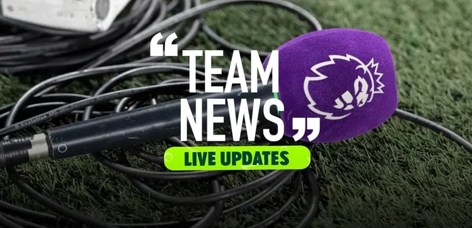 Microphone on grass with team news graphics