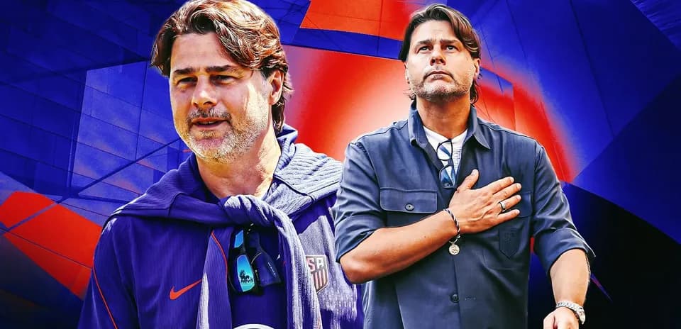 Coach wearing US team colors against abstract background