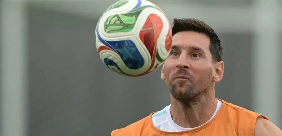 Player practicing with a soccer ball during training