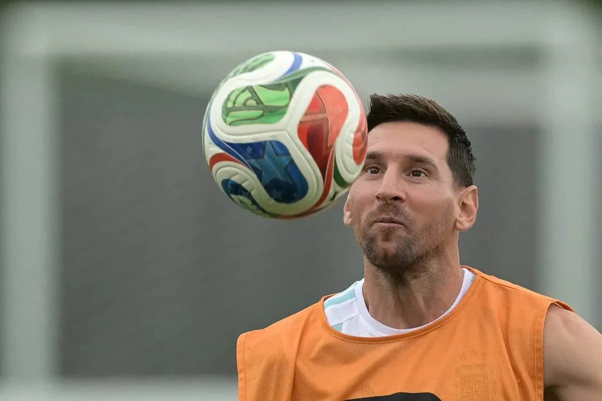 Player practicing with a soccer ball during training