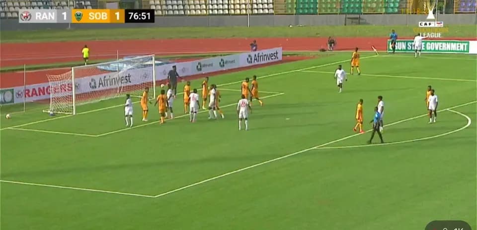 Players during corner kick in CAF Champions League