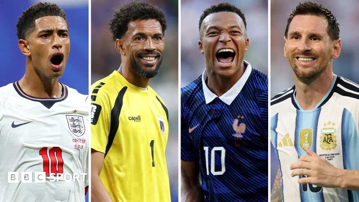Four soccer players celebrating during matches
