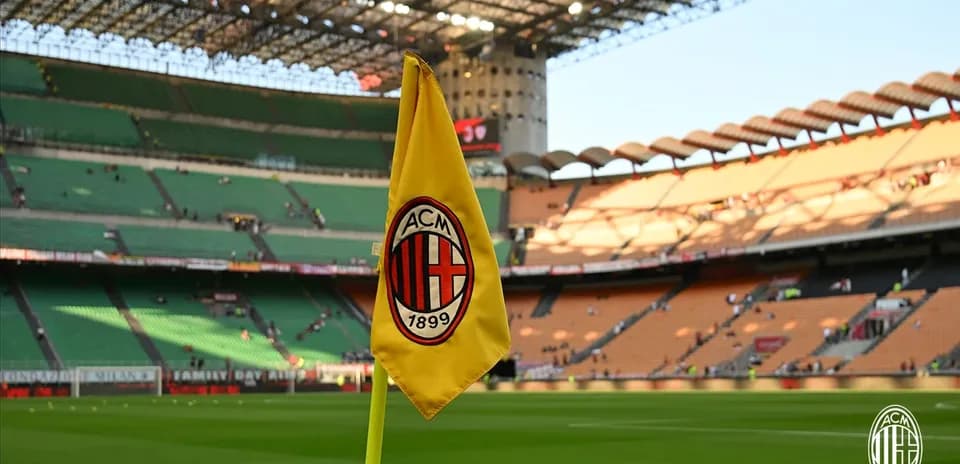 AC Milan corner flag in stadium before match
